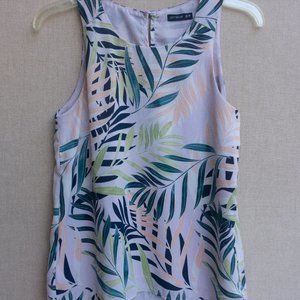 Cotton On Tropical/Palm Tree Leaves Print Sleeveless Top/Blouse